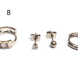 4 σκουλαρίκια σετ από ατσάλι 