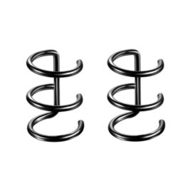 Ear cuffs μαύρα από χειρουργικό ατσάλι