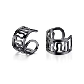 Ear cuffs μαύρα σκουλαρίκια από χειρουργικό ατσάλι