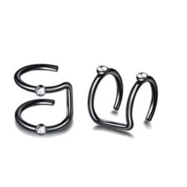 Ear cuffs με στρας σκουλαρίκια από χειρουργικό ατσάλι