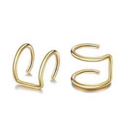 Ear cuffs διπλοί κρίκοι σκουλαρίκια από χειρουργικό ατσάλι