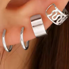 Set 3 σκουλαρίκια ear cuff χωρίς τρύπα