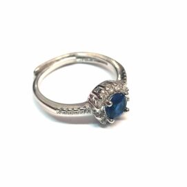 Ασημένιο 925 δαχτυλίδι ροζέτα με ζαφείρι one size