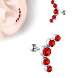 Σκουλαρίκι με μπίλια από χειρουργικό ατσάλι