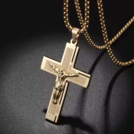 Ατσάλινος σταυρός με Ιησού μεγάλος 5 εκατοστά