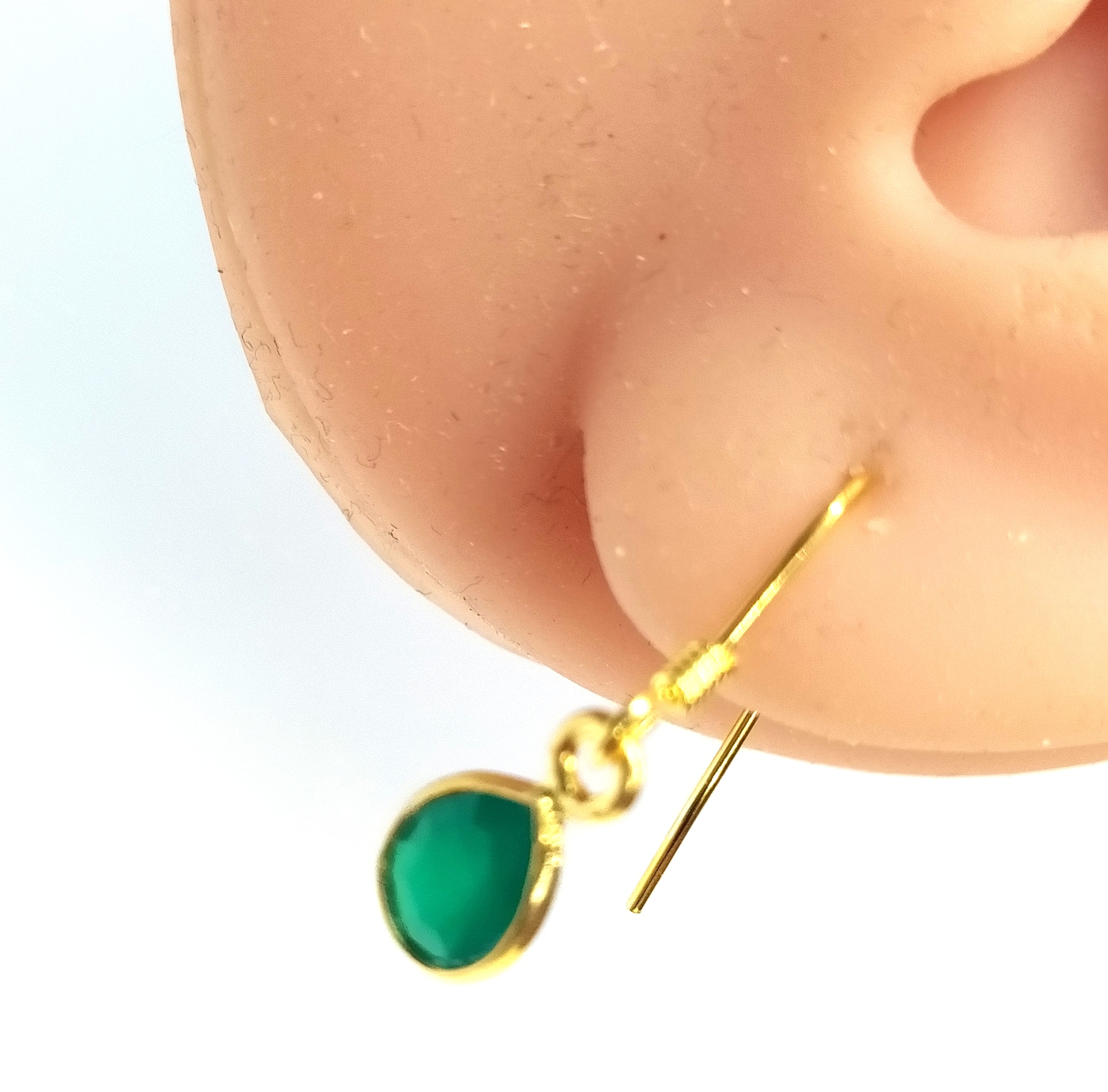 Ασημένια σκουλαρίκια με σμαράγδι ζευγάρι